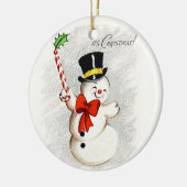 Happy Dancing Snowman Vintage Ornament (Links)