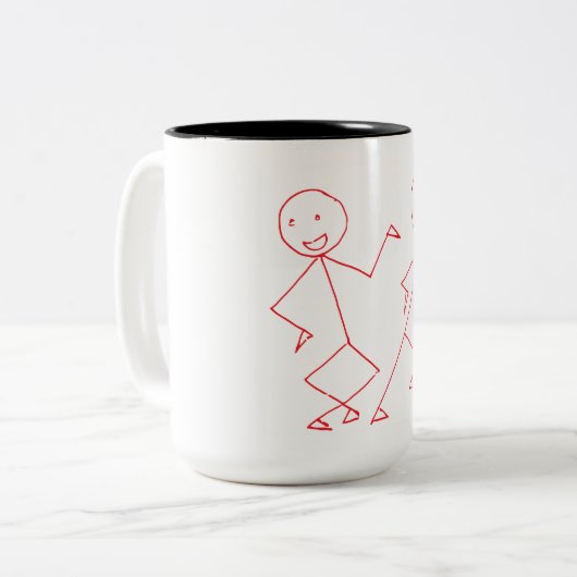 Happy Dancing Stickman Tasse (Vorderseite Links)