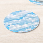 Happy Dancing Sunny Clouds Decor Runder Pappuntersetzer (Angewinkelt)