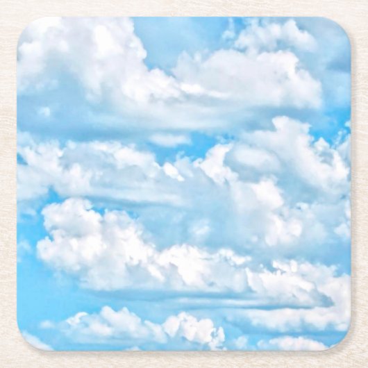 Happy Dancing Sunny Clouds Dekoration Rechteckiger Pappuntersetzer (Vorderseite)