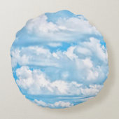 Happy Dancing Sunny Clouds Dekoration Rundes Kissen (Rückseite)