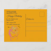 Happy Dancing Yoga Girls Ankündigung Postkarte (Rückseite)