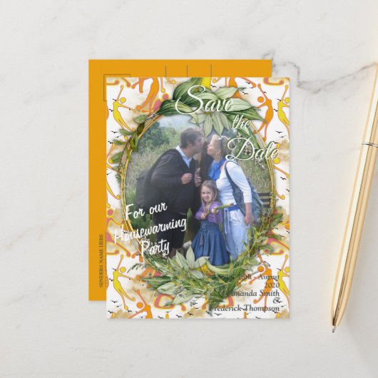 Happy Dancing Yoga Girls Ankündigungspostkarte (Vorderseite/Rückseite Beispiel)