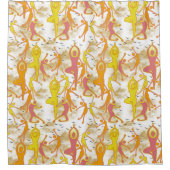 Happy Dancing Yoga Girls Duschvorhang (Vorderseite)