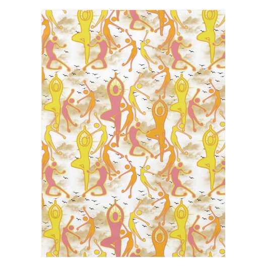 Happy Dancing Yoga Girls Tischdecke (Vorderseite)