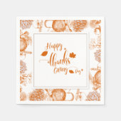 Happy Danke Giving Serviette (Vorderseite)