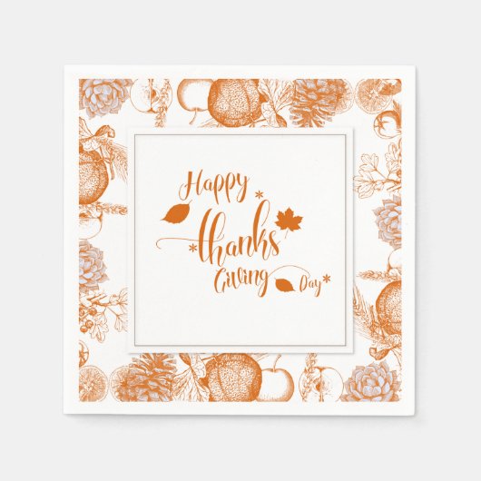 Happy Danke Giving Serviette (Vorderseite)