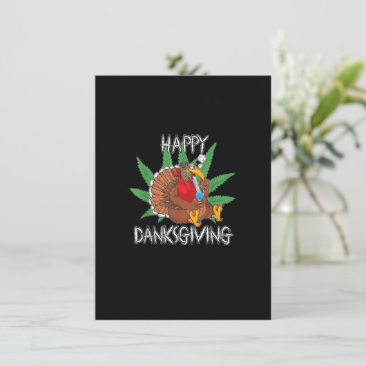 Happy Danksgiving Stoner Funny Erntedank Shirt Einladung (Stehend Vorderseite)