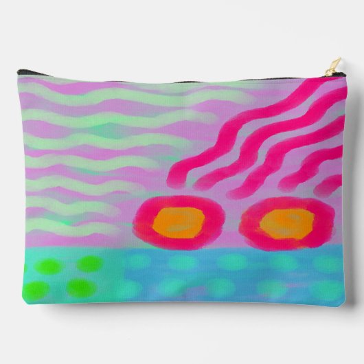 Happy Day Abstrakte digitale Malerei Zubehörtasche (Rückseite)