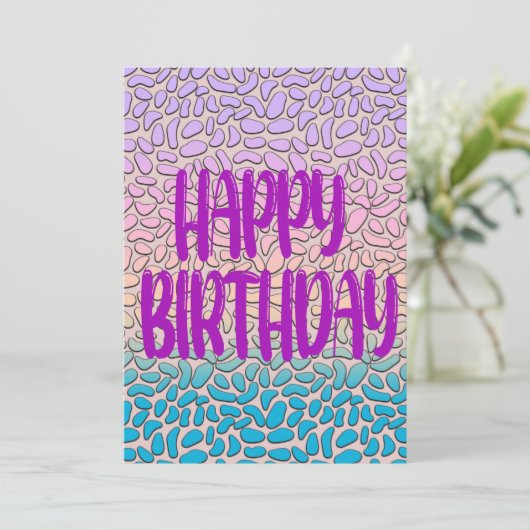 Happy Day and Happier Year Birthday Card (Stehend Vorderseite)