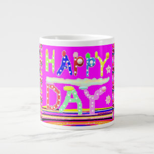 Happy Day Art Design Zucker Bonbons brüchige Farbe Jumbo-Tasse