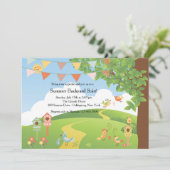 Happy Day Backyard Party Einladung (Stehend Vorderseite)