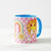 Happy Day Blue Handle Tasse (VorderseiteRechts)