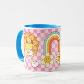 Happy Day Blue Handle Tasse (Vorderseite Links)