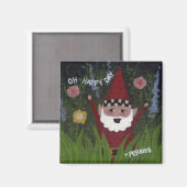 Happy Day Gnome Magnet (Vorderseite/Rückseite)