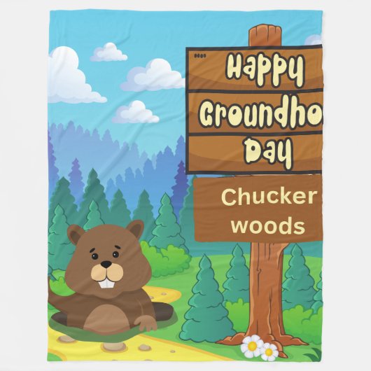 Happy Day in Wald Fleecedecke (Vorderseite)