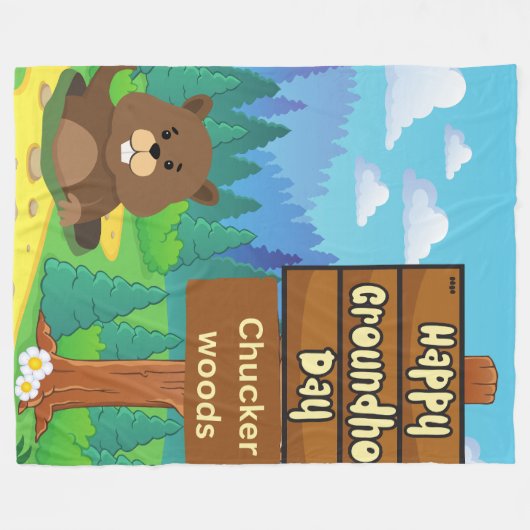 Happy Day in Wald Fleecedecke (Vorderseite (Horizontal))
