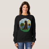 Happy Day mit einer Standard Poodle Chocolate Sweatshirt (Vorne ganz)