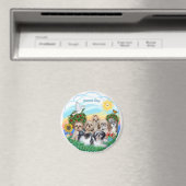 Happy Day mit sechs schicken Tzus Magnet (In Situ (Geschirrspüler))