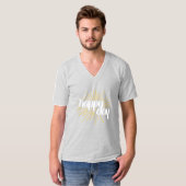 Happy Day Navy Unisex V-Neck T - Shirt (Vorne ganz)