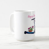 Happy Day, Niedliche Wasserfarben Kunst Kaffeetasse (Vorderseite Links)