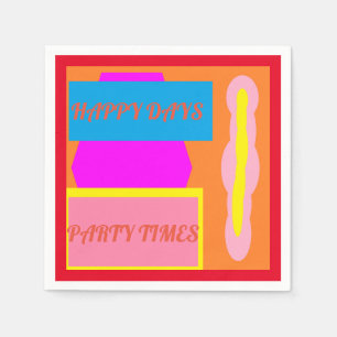 Happy Day Party Zeit gemischte Farben Logo Serviette