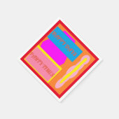 Happy Day Party Zeit gemischte Farben Logo Serviette (Ecke)