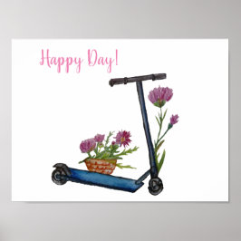 Happy Day Poster, Aquarellkunst Zeichnend Poster