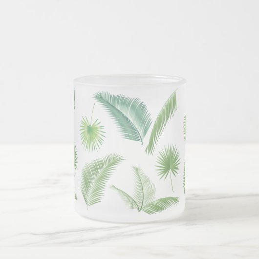 Happy Day Travel Tropical Palm Blätter Jungle Mattglastasse (Mittel)