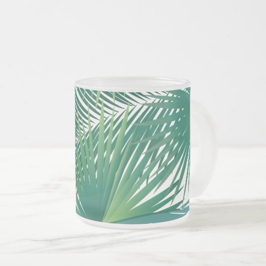 Happy Day Travel Tropical Palm Blätter Jungle Mattglastasse (VorderseiteRechts)