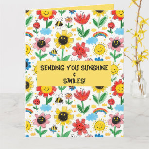 Happy Days - Fröhliche Blume und Freundschaftsmust Karte