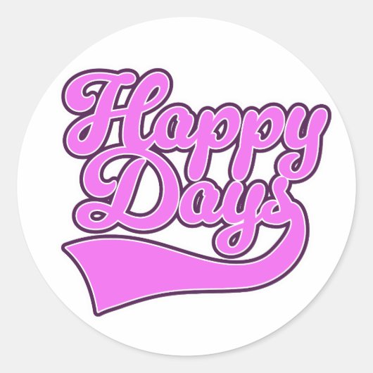 Happy Days Runder Aufkleber (Vorderseite)