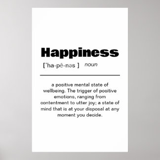 Happy Definition Poster - Inspirationswand A