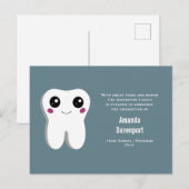 Happy Dental Tooth Abschluss Ankündigung Postkarte (Vorne/Hinten)