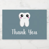 Happy Dental Tooth lächeln Danke Schaumweinetikett (Einzelnes Label)