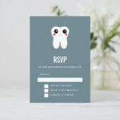 Happy Dental Tooth lächeln Niedlich RSVP Karte (Stehend Vorderseite)