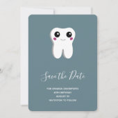 Happy Dental Tooth lächeln Niedlich Save The Date (Vorderseite)