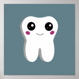 Happy Dental Tooth lächeln Poster