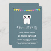 Happy Dental Tooth lächelnd Niedliche Rente Einladung (Vorne/Hinten)