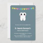 Happy Dental Tooth Lächelnder Niedliche Geburtstag Einladung (Vorderseite)