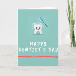 Happy Dentist's Day White Text aquamarin Karte
