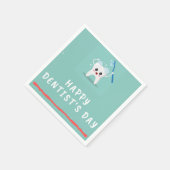 Happy Dentist's Day White Text aquamarin Serviette (Ecke)