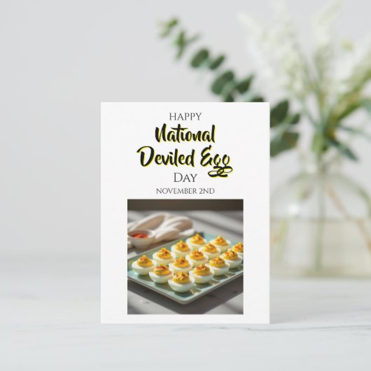 Happy Deviled Egg Day | 2. November Postkarte (Stehend Vorderseite)
