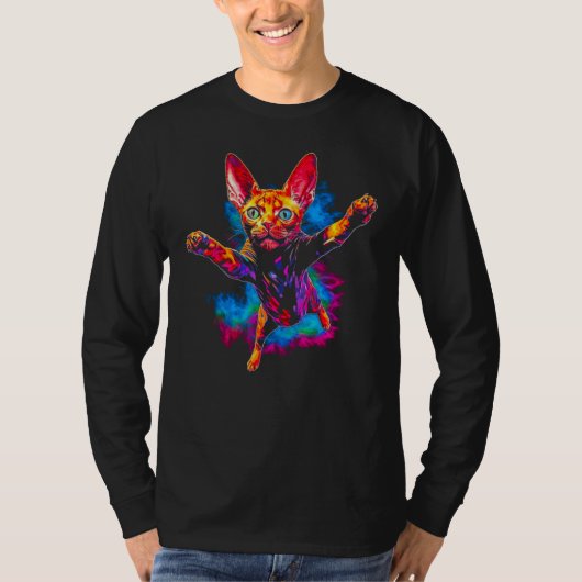 Happy Devon Rex Cat T-Shirt (Vorderseite)
