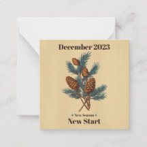 Happy Dezember Grußkarte mit Tannenzweigen und