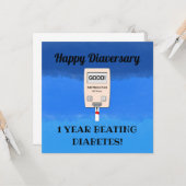 Happy Diaversary Beatmung von Diabetes Karte (Vorderseite/Rückseite Beispiel)