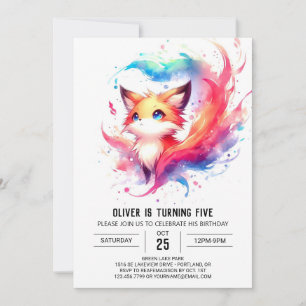Happy Digital Fox Geburtstag Einladung