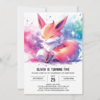 Happy Digital Fox Geburtstag Einladung