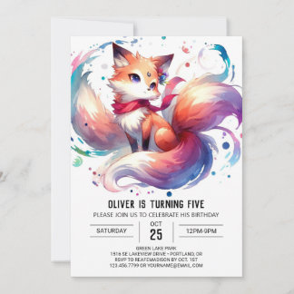 Happy Digital Fox Geburtstag Einladung
