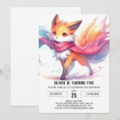 Happy Digital Fox Geburtstag Einladung (Vorne/Hinten)